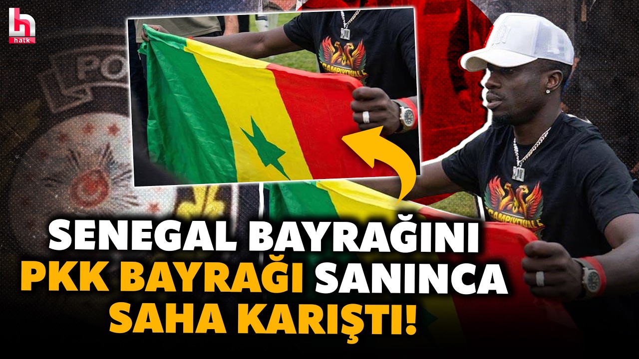 AMED MAÇINDA ORTALIK KARIŞTI! Sahada 'Bayrak' krizi! Diagne'nin açtığı bayrağı PKK bayrağı sandılar!