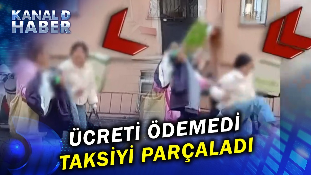 Ücreti Ödemedi Taksici Kayda Girince, Hem Araca Hem De Şoföre  Saldırdı