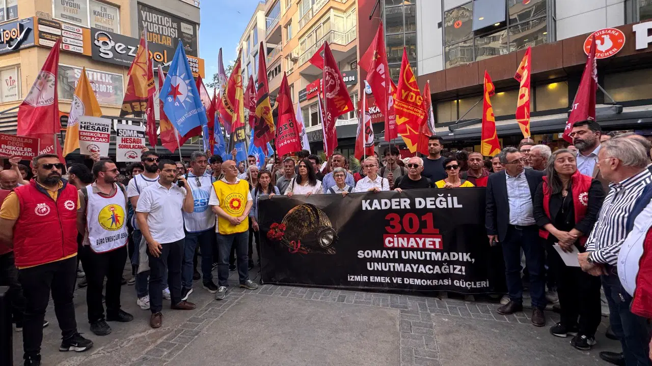 3 Mayıs 2014’te 301 madencinin hayatını kaybettiği Soma maden faciasının 12'inci yıl dönümünde, İzmir Emek ve Demokrasi