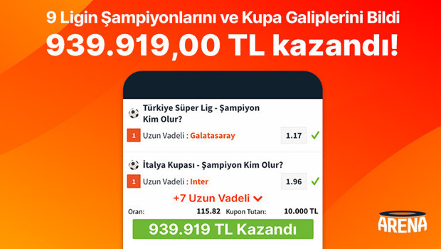 iddaa “Uzun Vadeli” oyunlarında yer alan “Şampiyon Kim Olur?” tercihlerinden kupon oluşturan Misli üyesi tam 9 ligin ve kupan