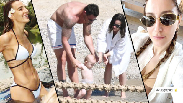 Burak Çelik ve eşi Ece Çelik, oğulları Kaan Aslan ile birlikte Bodrum’da tatil sezonunu açtı.