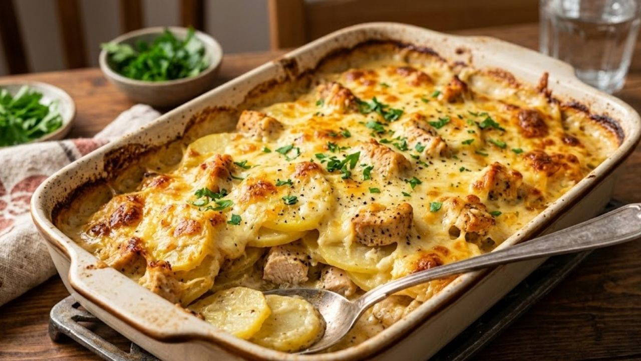 Fırında soslu tavuk patates tarifi...
