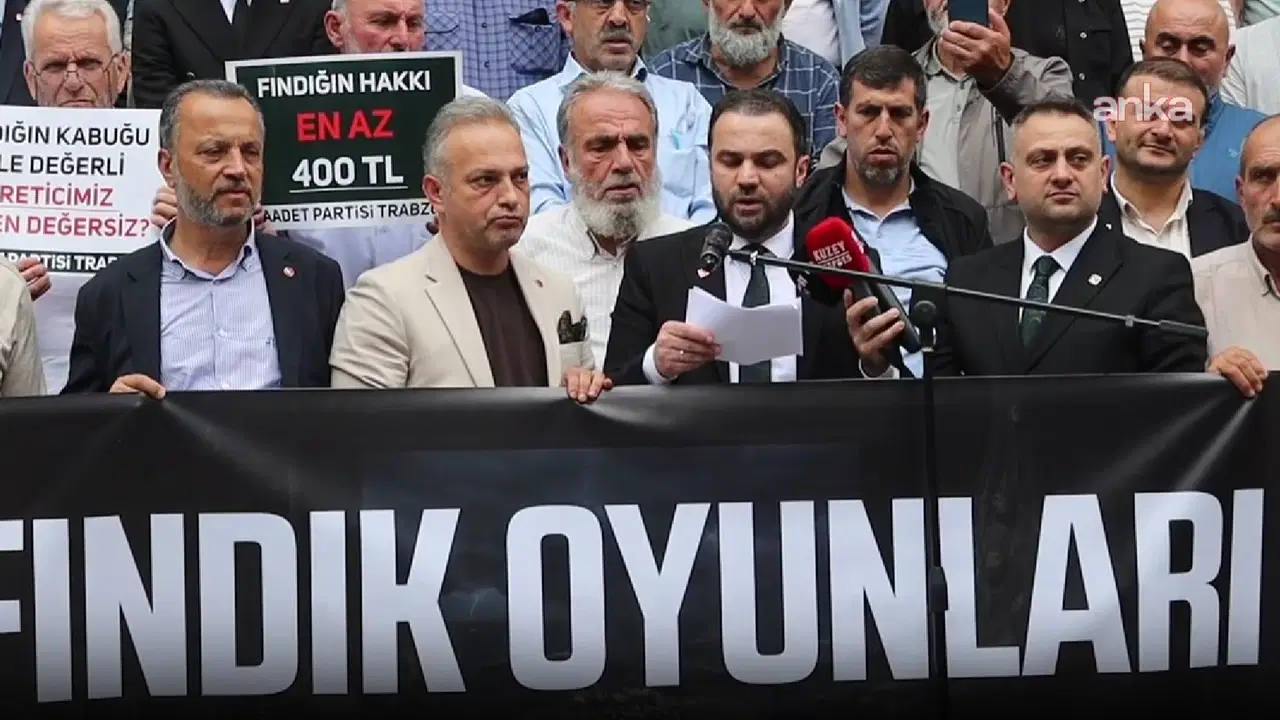 Saadet Partisi'nden 'Fındık Oyunları' eylemi... 'Taban fiyat 400 TL olmalı'
