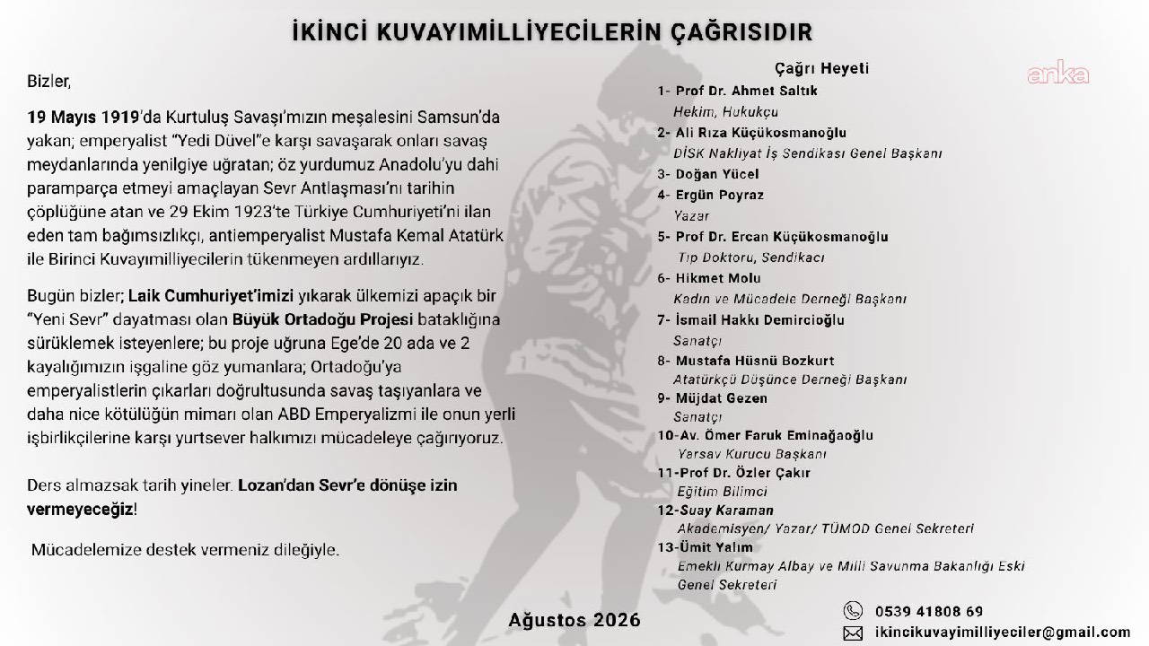 Aydın, akademisyen ve sanatçılardan ‘İkinci Kuvayımilliyeciler’ çağrısı