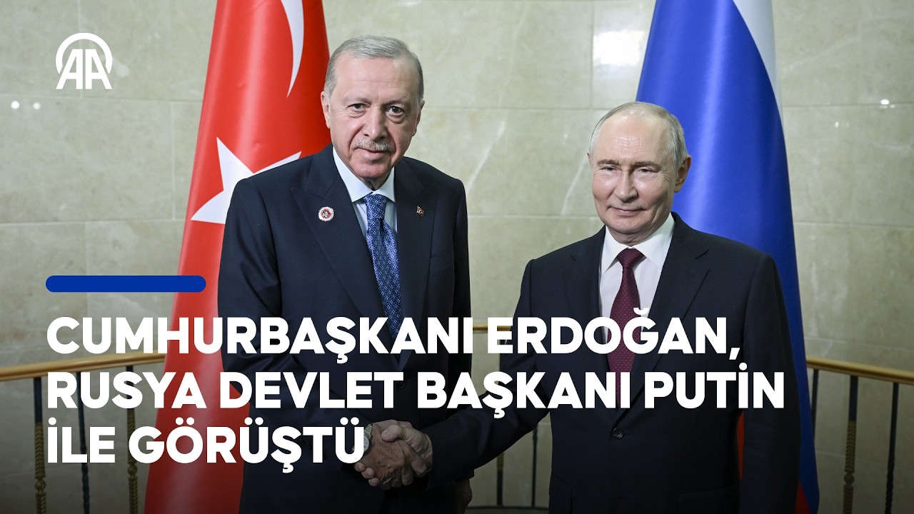 Cumhurbaşkanı Erdoğan, Bişkek’te Rusya Devlet Başkanı Vladimir Putin ile bir araya geldi