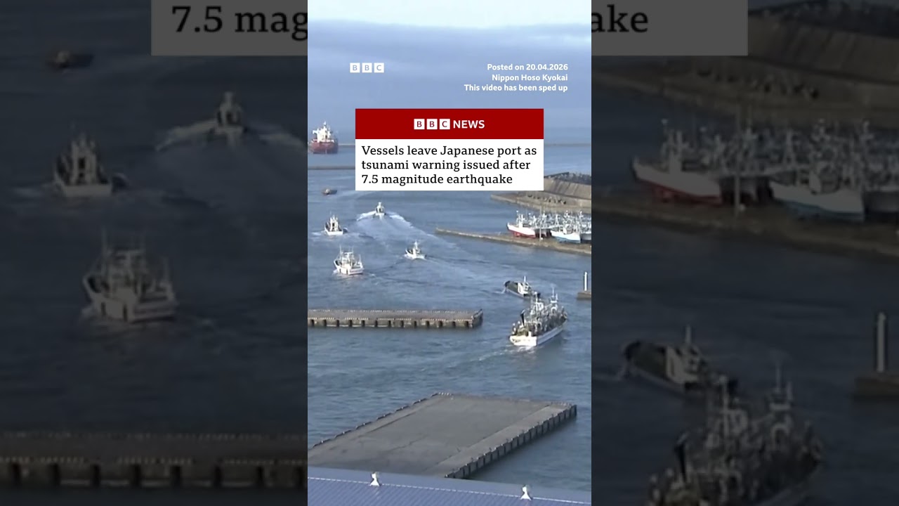 Vessels evacuate port after Japan earthquake. #BBCNews