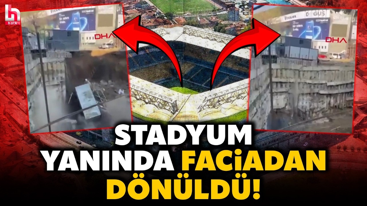 KORKU DOLU ANLAR! Fenerbahçe Stadyumu'nun yanındaki inşaat duvarı tuzla buz oldu! İşte o anlar...